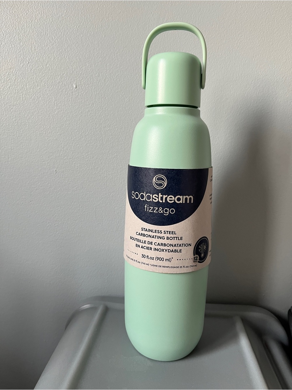 Brand new SodaStream Fizz & Go stainless steel carbonating bottle